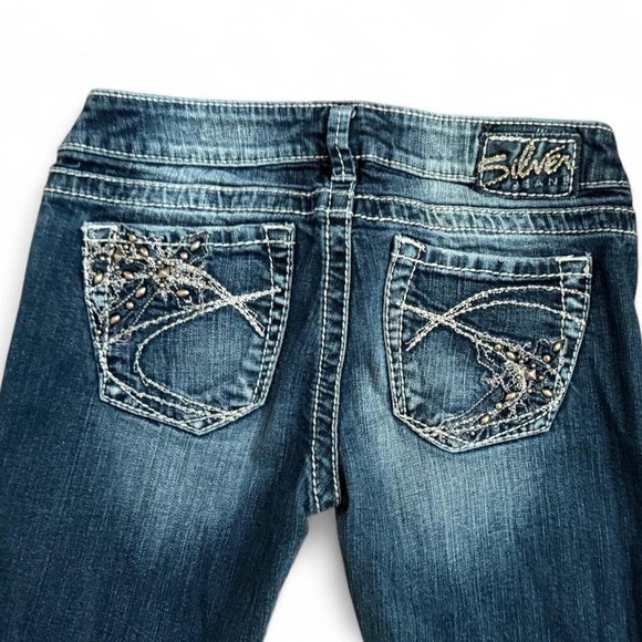 Silver Jeans Tuesday Bootcut Women's Jeans W28L31 MidRise Distressed Embellished - Picture 6 of 6
